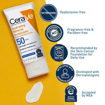 CeraVe 4 in 1 Skincare Bundle - Night Cream, Sunblock, Cleanser & Serum