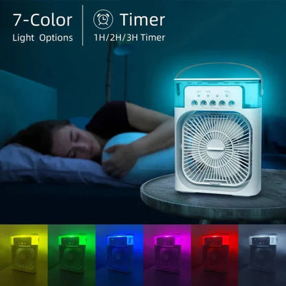 3-in-1 Portable Air Cooler | USB Fan, Humidifier & LED Light