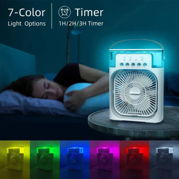 3-in-1 Portable Air Cooler | USB Fan, Humidifier & LED Light